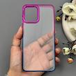 قاب گوشی Galaxy A22 4G - M32 4G سامسونگ متال شفاف دور رنگی پشت شیشه‌ای سخت
