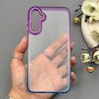 قاب گوشی Galaxy A24 سامسونگ متال شفاف دور رنگی پشت شیشه‌ای سخت