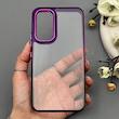 قاب گوشی Galaxy A54 سامسونگ متال شفاف دور رنگی پشت شیشه‌ای سخت