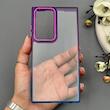 قاب گوشی Galaxy S23 Ultra سامسونگ متال شفاف دور رنگی پشت شیشه‌ای سخت