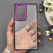 قاب گوشی Galaxy S23 Ultra سامسونگ متال شفاف دور رنگی پشت شیشه‌ای سخت