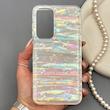 قاب گوشی Galaxy A55 سامسونگ ماربل هولوگرامی براق با ساختار سخت و دور شفاف 