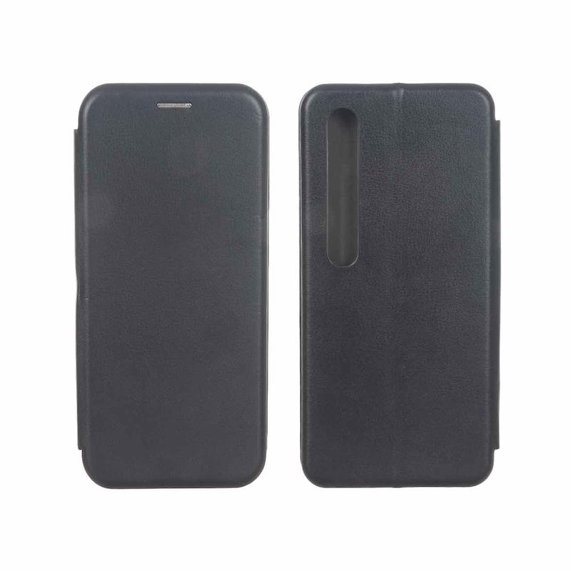 کیف مگنتی گوشی Mi 10 - Mi 10 Pro شیائومی طرح چرم کتابی مشکی