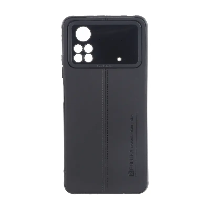 قاب گوشی Poco X4 Pro شیائومی اورجینال ژله ای چرمی PULOKA پولوکا مشکی