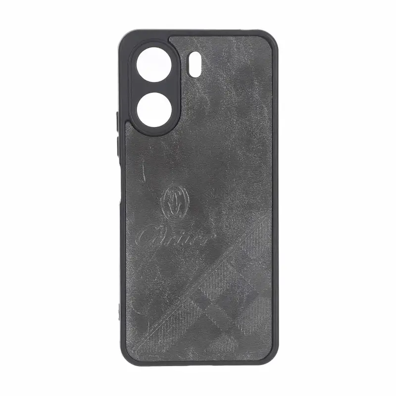 قاب گوشی Redmi 13C - Poco C65 شیائومی چرمی Cartier محافظ لنزدار خاکستری