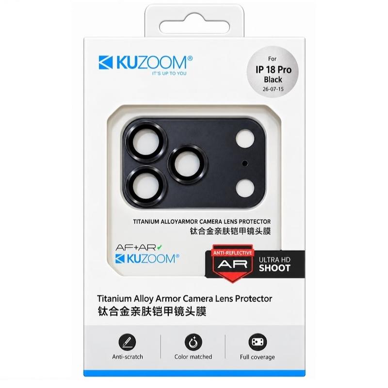 محافظ لنز iPhone 18 Pro آیفون شیشه ای یک تکه INVISBLE AR اورجینال KUZOOM کوزوم