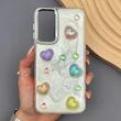 قاب گوشی Galaxy A24 سامسونگ رزینی هولوگرامی طرح قلب لنز کرومی برجسته