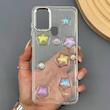 قاب گوشی Galaxy A21S سامسونگ لاکچری رزینی اکلیلی لنز کرومی برجسته طرح ستاره هولوگرامی