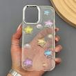 قاب گوشی iPhone 16 آیفون لاکچری رزینی اکلیلی لنز کرومی برجسته طرح ستاره هولوگرامی
