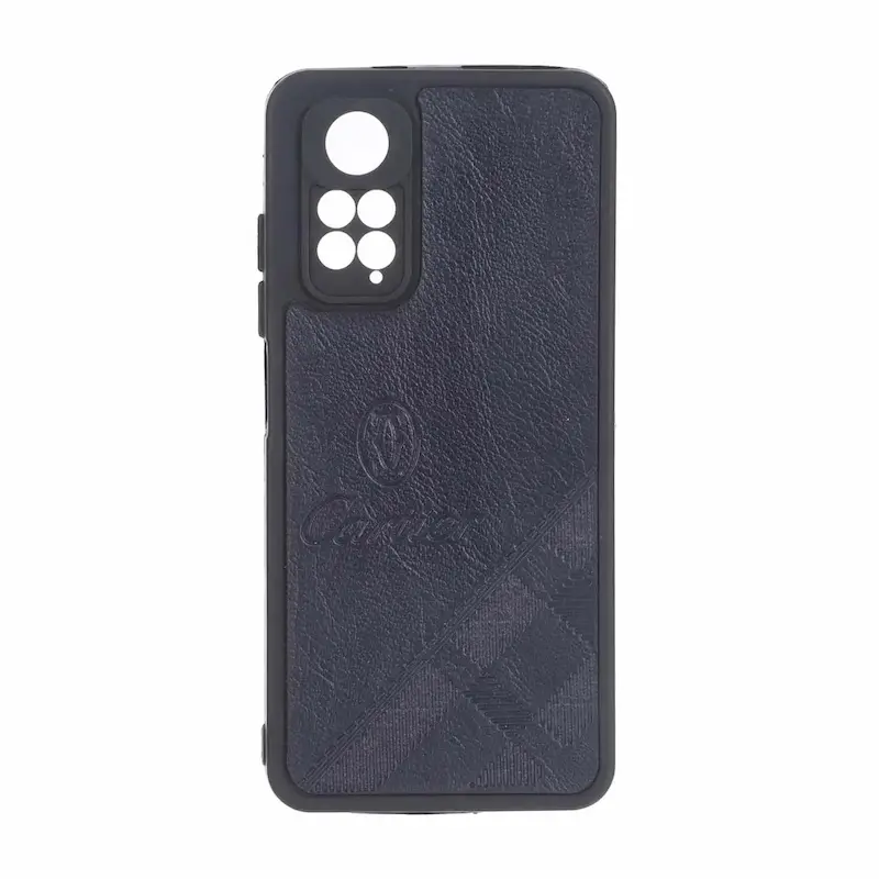 قاب گوشی Redmi Note 11 4G - Redmi Note 11S شیائومی چرمی Cartier محافظ لنزدار سرمه ای