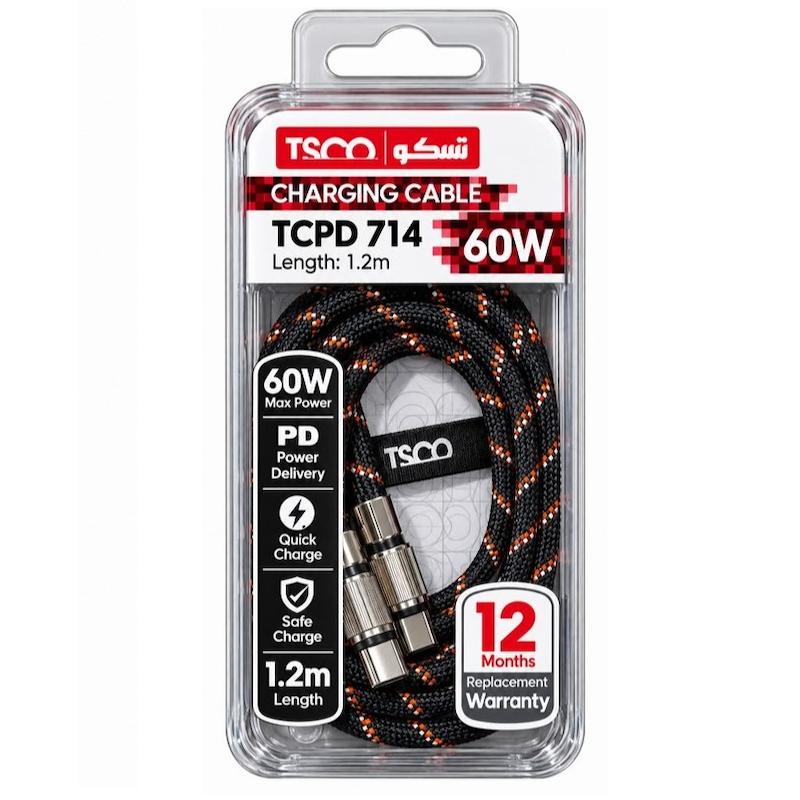 کابل تایپ سی تسکو TCPD 714 رنگ مشکی