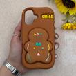 قاب گوشی iPhone 16 آیفون سیلیکونی پاک کنی طرح عروسکی برجسته CHILL