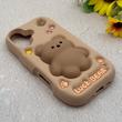 قاب گوشی iPhone 16 آیفون سیلیکونی پاک کنی طرح عروسکی برجسته LUCK BEAR