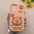 قاب گوشی Galaxy S25 Ultra سامسونگ سیلیکونی پاک کنی طرح عروسکی برجسته BEAR