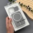 قاب گوشی iPhone 16 آیفون چرمی مگ‌سیف یونیک کیس با بدنه سیلور