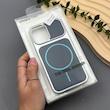 قاب گوشی iPhone 16 آیفون چرمی مگ‌سیف یونیک کیس با بدنه سیلور