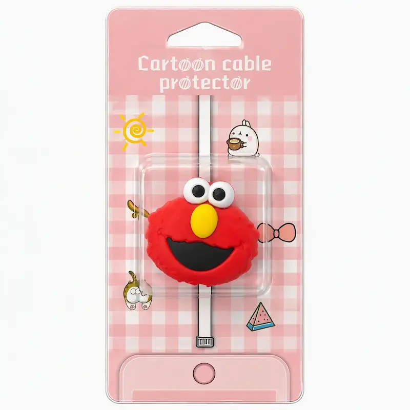 محافظ کابل آیفون مدل سیلیکونی برجسته طرح Elmo (المو) کد Z267-24738