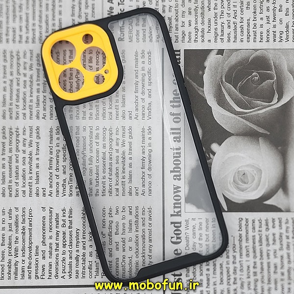 مشخصات و خرید قاب گوشی iPhone 13 Pro Max آیفون اورجینال Pro Camera طرح پشت طلق شفاف دور ژله ای محافظ لنز دار مشکی زرد ، خرید قاب گوشی iPhone 13 Pro Max آیفون اورجینال Pro Camera طرح پشت طلق شفاف دور ژله ای محافظ لنز دار مشکی زرد از فروشگاه موبوفان ، قیمت قاب گوشی iPhone 13 Pro Max آیفون اورجینال Pro Camera طرح پشت طلق شفاف دور ژله ای محافظ لنز دار مشکی زرد