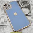 قاب گوشی iPhone 12 Pro Max آیفون طرح ژله ای مای کیس گلد لاین دور طلایی محافظ لنز دار آبی سیرا کد 236