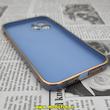 قاب گوشی iPhone 12 Pro Max آیفون طرح ژله ای مای کیس گلد لاین دور طلایی محافظ لنز دار آبی سیرا کد 236