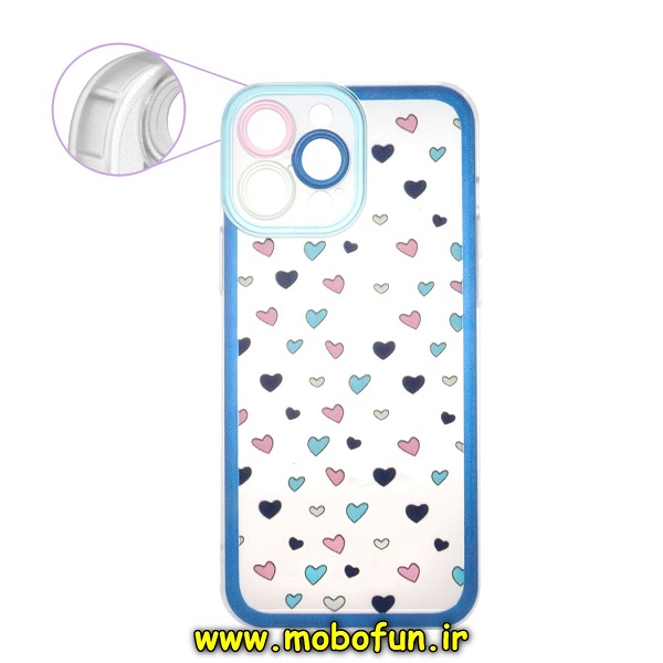 قاب گوشی iPhone 12 Pro آیفون ژله ای طرح دار شفاف محافظ لنز دار قلب رنگی کد 411