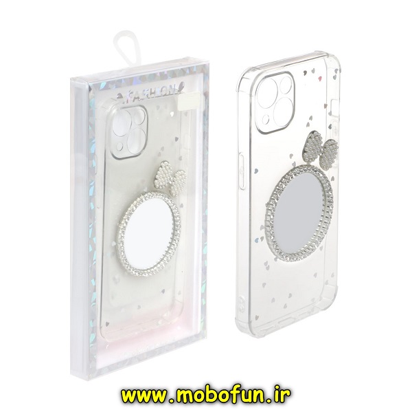 قاب گوشی iPhone 13 آیفون طرح شفاف پشت طلق مرواریدی مدل آینه ای پاییزی محافظ لنز دار کد 167