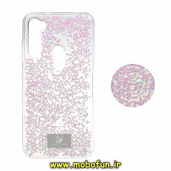 قاب گوشی Redmi Note 8 - Redmi Note 8 2021 شیائومی رزینی اکلیلی سواروسکی پلاک آینه ای پاپ سوکت دار کد 424