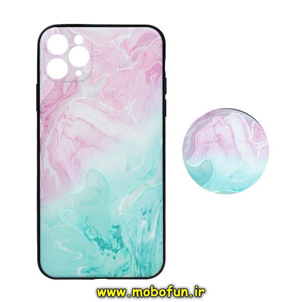 قاب گوشی iPhone 11 Pro Max آیفون فانتزی سوزنی برجسته طرح آبرنگی پاپ سوکت دار محافظ لنزدار کد 255
