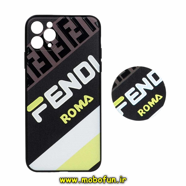 قاب گوشی iPhone 11 Pro Max آیفون فانتزی سوزنی برجسته طرح FENDI ROMA پاپ سوکت دار محافظ لنزدار کد 289