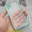 قاب گوشی Galaxy A12 سامسونگ طرح الکتروپلیتینگ ژله ای شفاف اورجینال یونیک کیس Unique Case محافظ لنز دار سبز روشن کد 574