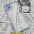 قاب گوشی Galaxy A12 سامسونگ طرح الکتروپلیتینگ ژله ای شفاف اورجینال یونیک کیس Unique Case محافظ لنز دار آبی روشن کد 577