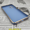 قاب گوشی Galaxy A13 4G سامسونگ طرح ژله ای مای کیس گلد لاین دور طلایی محافظ لنز دار آبی سیرا کد 50