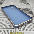 قاب گوشی Galaxy A13 4G سامسونگ طرح ژله ای مای کیس گلد لاین دور طلایی محافظ لنز دار آبی سیرا کد 50