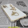 قاب گوشی Galaxy A52 4G - Galaxy A52 5G - Galaxy A52S سامسونگ طرح مای کیس گلد لاین لاکچری دستبندی زنجیری قلبی آویزدار محافظ لنز دار سفید کد 473