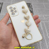قاب گوشی Galaxy A52 4G - Galaxy A52 5G - Galaxy A52S سامسونگ طرح مای کیس گلد لاین لاکچری دستبندی زنجیری قلبی آویزدار محافظ لنز دار سفید کد 473