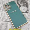 قاب گوشی Galaxy A53 5G سامسونگ طرح ژله ای مای کیس گلد لاین دور طلایی محافظ لنز دار سبز تیره کد 89
