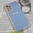 قاب گوشی Galaxy A53 5G سامسونگ طرح ژله ای مای کیس گلد لاین دور طلایی محافظ لنز دار آبی سیرا کد 90