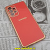 قاب گوشی Galaxy A53 5G سامسونگ طرح ژله ای مای کیس گلد لاین دور طلایی محافظ لنز دار قرمز کد 93