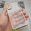 قاب گوشی Redmi Note 11 4G - Redmi Note 11S شیائومی طرح الکتروپلیتینگ ژله ای شفاف اورجینال یونیک کیس Unique Case محافظ لنز دار طلایی کد 95