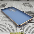 قاب گوشی Galaxy S21 Ultra سامسونگ طرح ژله ای مای کیس گلد لاین دور طلایی محافظ لنز دار آبی سیرا کد 110
