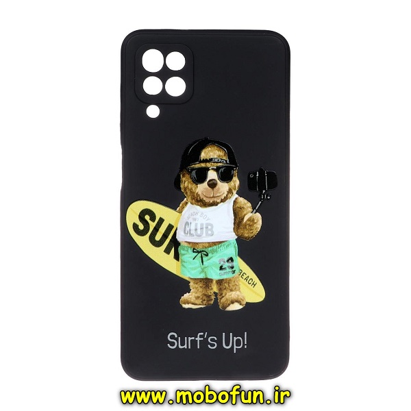 قاب گوشی Galaxy A12 سامسونگ سیلیکونی ژله ای طرح خرسی تدی Tedi مشکی کد 595