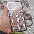 قاب گوشی iPhone 12 آیفون ژله ای طرح دار شفاف محافظ لنز دار پاندای بازیگوش PANDA کد 491