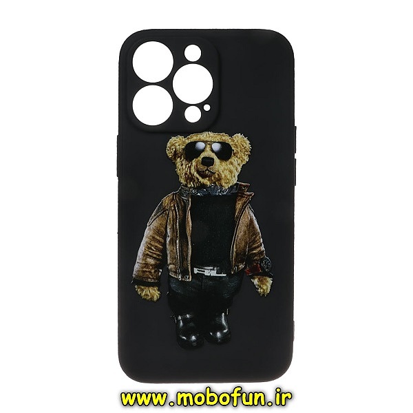 قاب گوشی iPhone 13 Pro آیفون سیلیکونی ژله ای طرح خرسی تدی TEDi محافظ لنز دار مشکی کد 160
