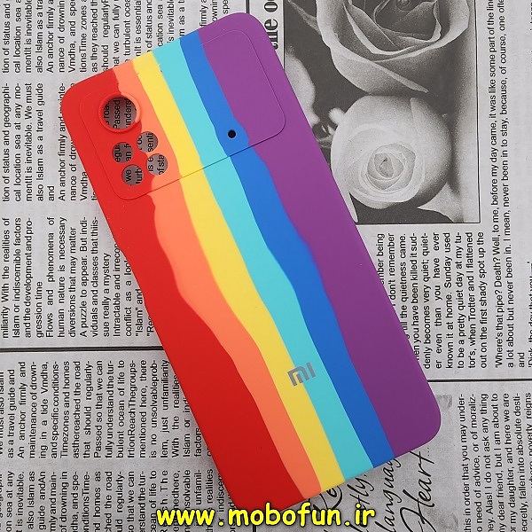 قاب گوشی Poco X4 Pro 5G شیائومی سیلیکونی اورجینال آبرنگی رنگین کمانی پاک کنی درجه یک زیربسته محافظ لنز دار کد 72