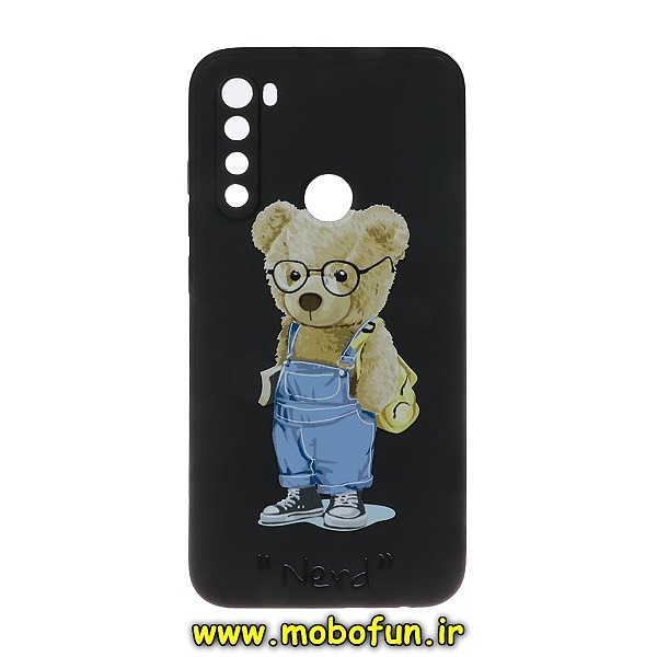 قاب گوشی Redmi Note 8 - Redmi Note 8 2021 شیائومی سیلیکونی ژله ای طرح خرسی تدی Tedi محافظ لنز دار مشکی کد 448