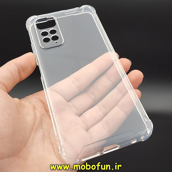 قاب گوشی Redmi Note 11 4G - Redmi Note 11S شیائومی طرح ژله ای شفاف بی رنگ ایربگ دار کپسولی محافظ لنز دار کد 126