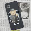 قاب گوشی Galaxy A12 سامسونگ سیلیکونی ژله ای طرح خرسی تدی Tedi مشکی کد 611