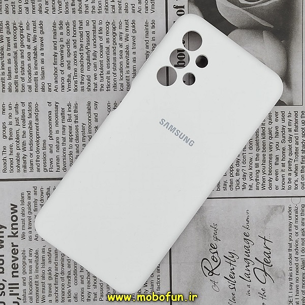 قاب گوشی Galaxy A13 4G سامسونگ سیلیکونی اورجینال پاک کنی درجه یک زیربسته محافظ لنز دار سفید کد 83