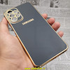 قاب گوشی Galaxy A23 4G سامسونگ طرح ژله ای مای کیس گلد لاین دور طلایی محافظ لنز دار مشکی کد 77