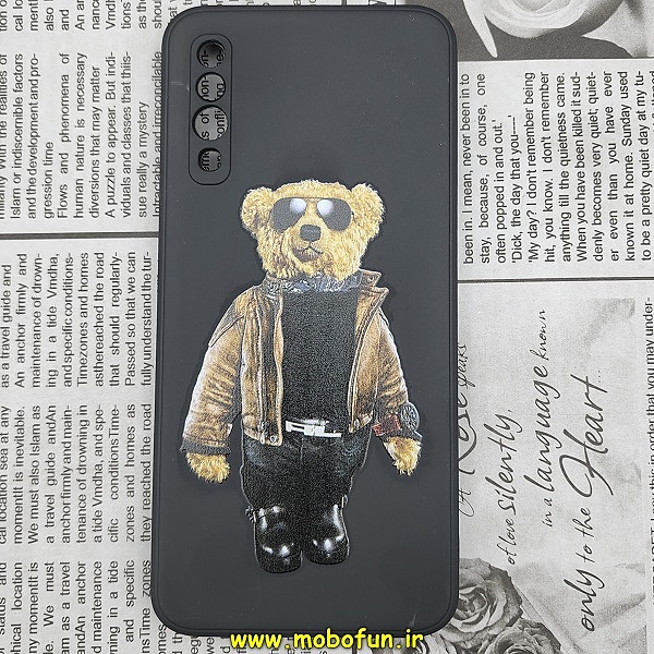 قاب گوشی Galaxy A30S - Galaxy A50S - Galaxy A50 سامسونگ سیلیکونی ژله ای طرح خرسی تدی TEDi محافظ لنز دار مشکی کد 504